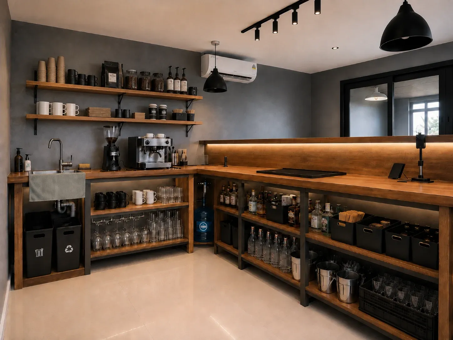Bar room working concept